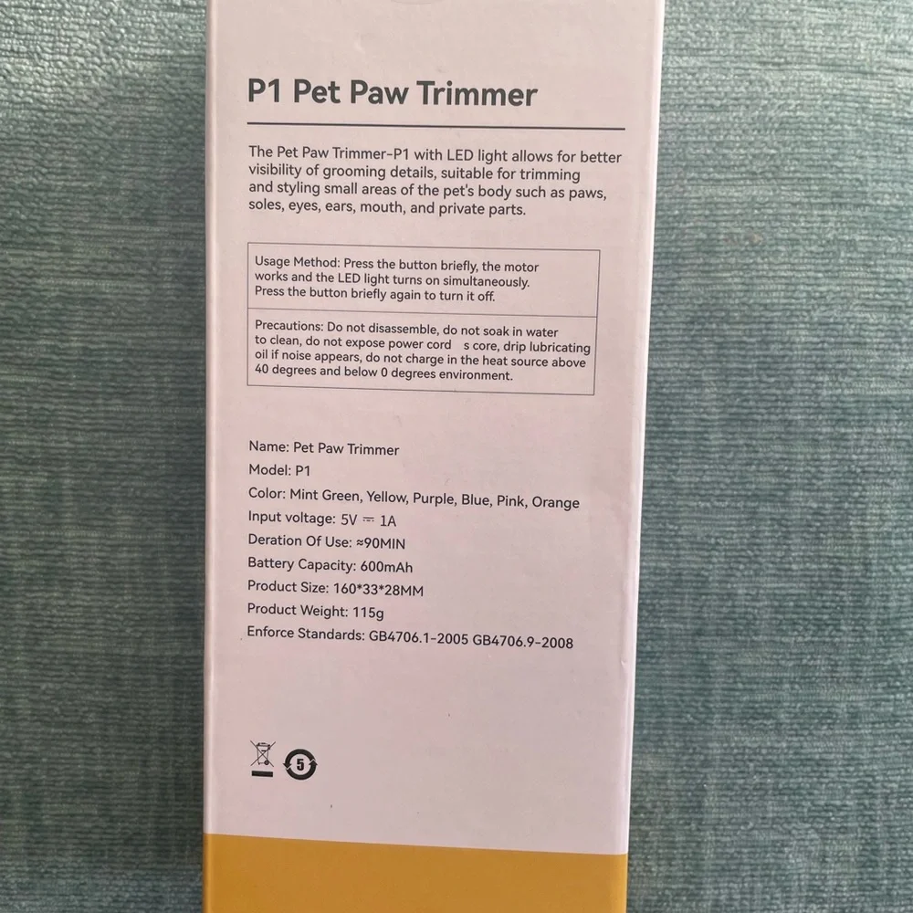 Pet Paw Trimmer-P1 Hair Shaver for Pets - Orange